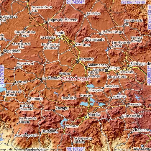 Topographic map of Piedras Negras