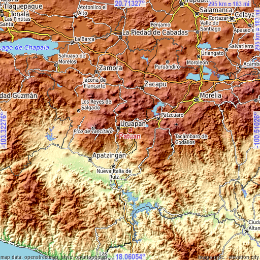 Topographic map of Patuán