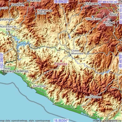 Topographic map of Patambó