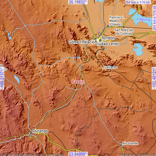 Topographic map of Pasaje