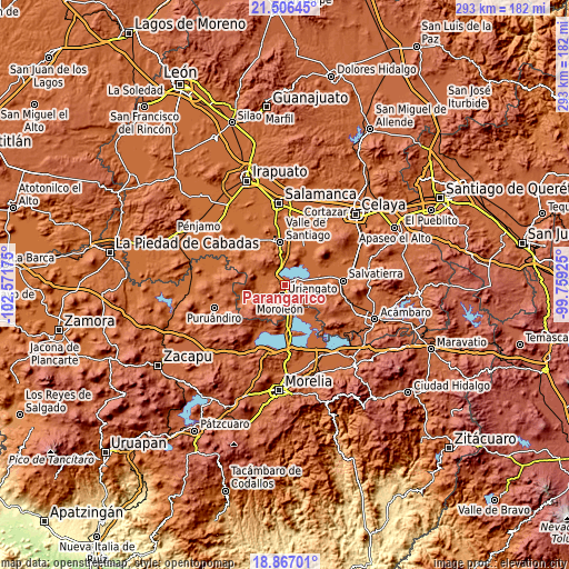 Topographic map of Parangarico