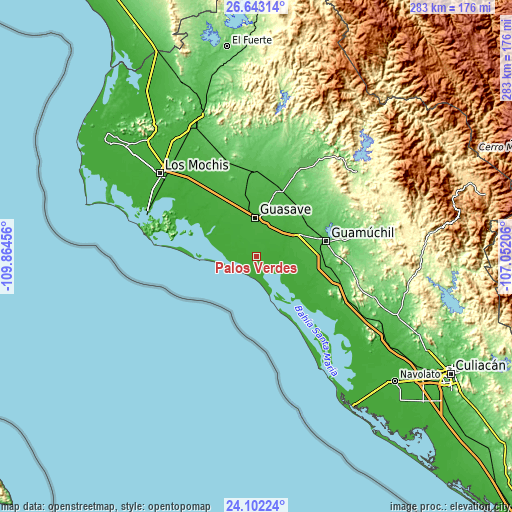 Topographic map of Palos Verdes