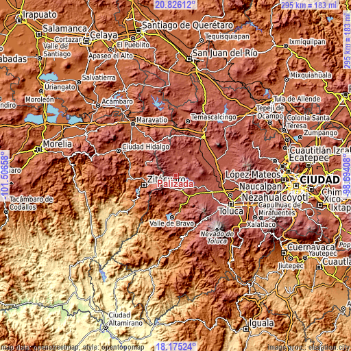 Topographic map of Palizada