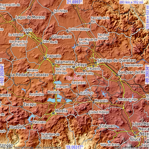 Topographic map of Ojo Seco