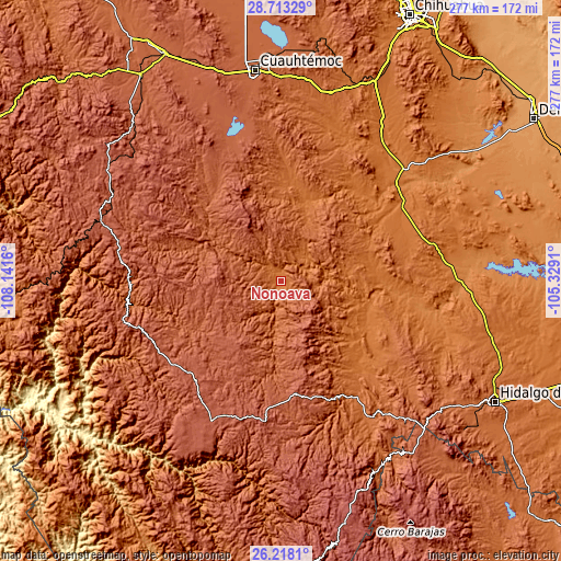 Topographic map of Nonoava