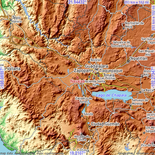 Topographic map of Navajas