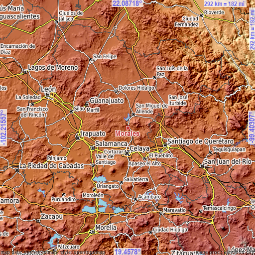 Topographic map of Morales