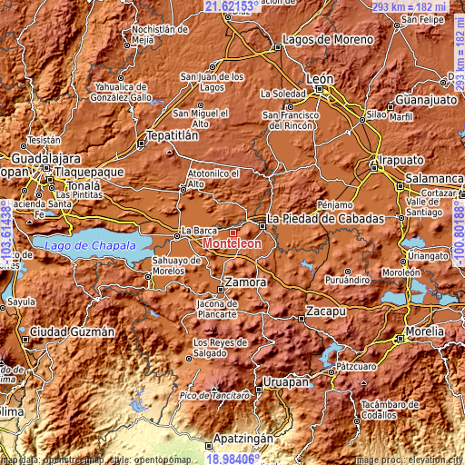 Topographic map of Monteleón