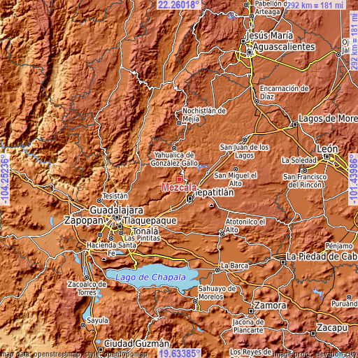 Topographic map of Mezcala
