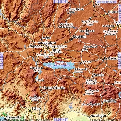 Topographic map of Mezcala