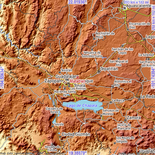 Topographic map of Matatlán