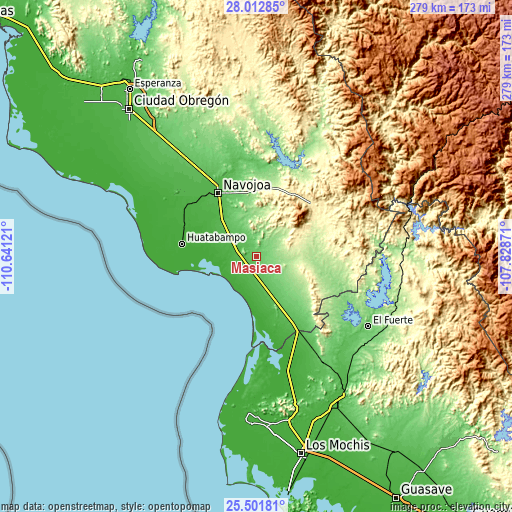 Topographic map of Masiaca