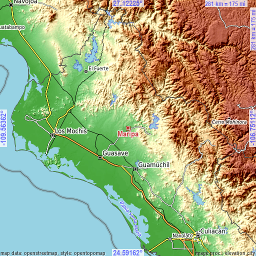 Topographic map of Maripa