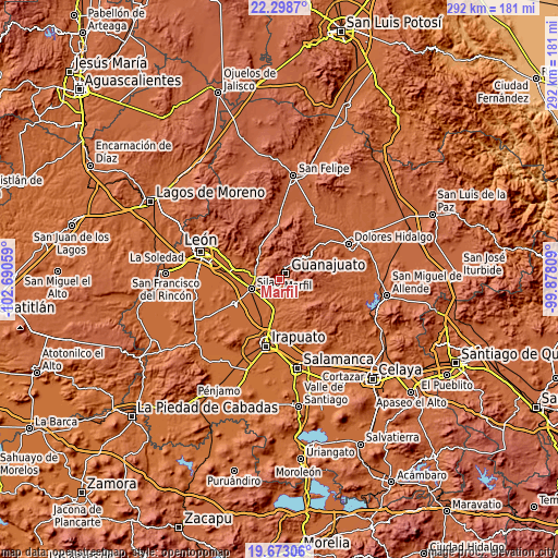 Topographic map of Marfil