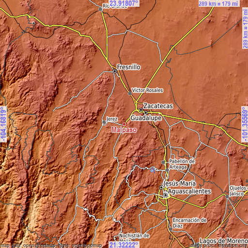 Topographic map of Malpaso