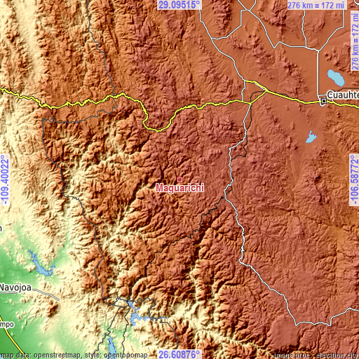 Topographic map of Maguarichi