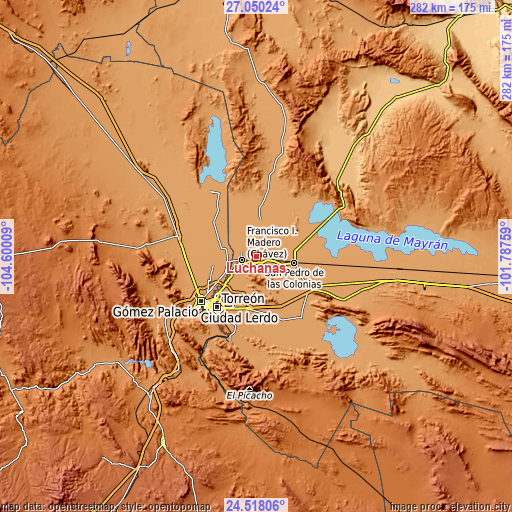 Topographic map of Luchanas