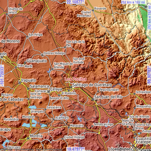 Topographic map of Los Pocitos