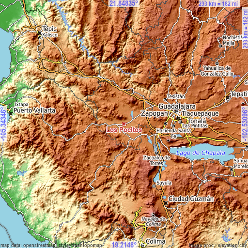 Topographic map of Los Pocitos