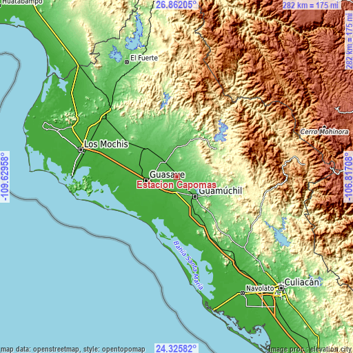 Topographic map of Estación Capomas