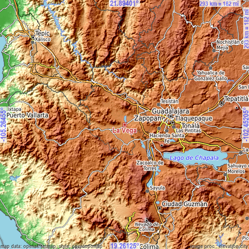 Topographic map of La Vega