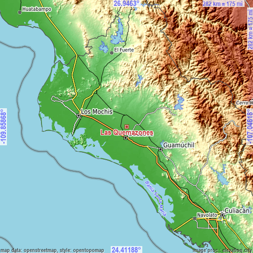 Topographic map of Las Quemazones