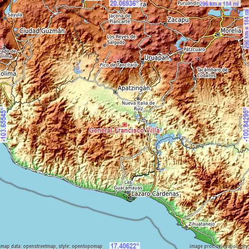 Topographic map of General Francisco Villa