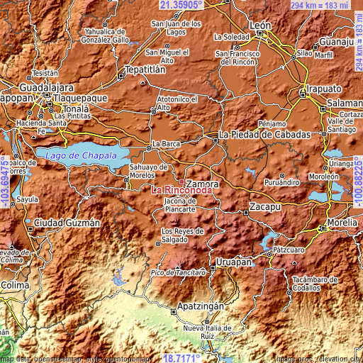 Topographic map of La Rinconoda