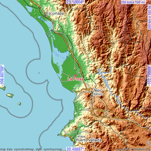 Topographic map of La Presa