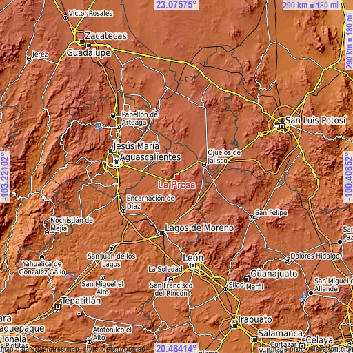 Topographic map of La Presa