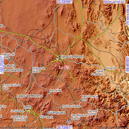 Topographic map of La Pila