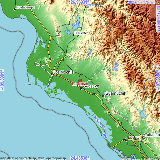 Topographic map of La Noria