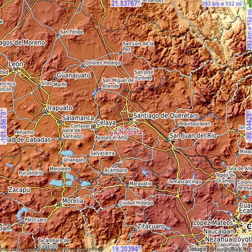 Topographic map of La Negreta