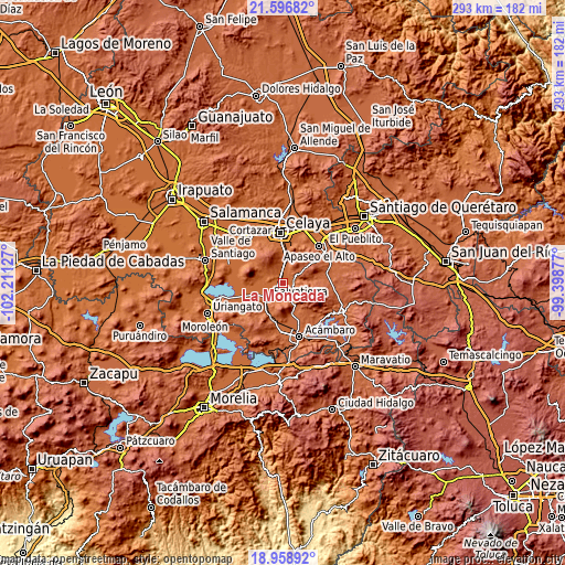 Topographic map of La Moncada