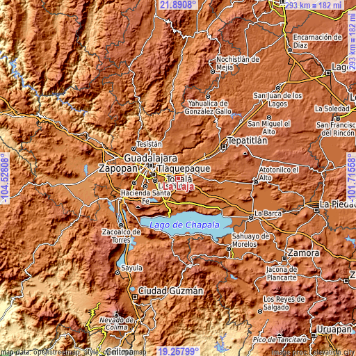 Topographic map of La Laja