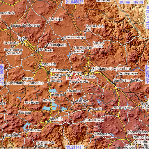 Topographic map of La Labor