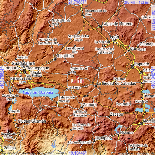 Topographic map of La Isla