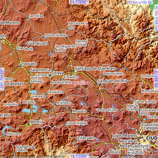 Topographic map of Lagunillas