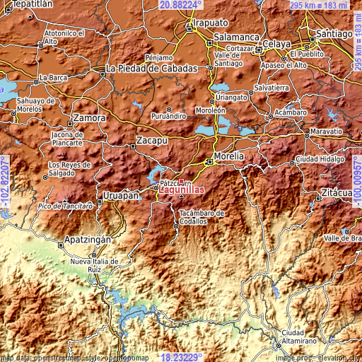 Topographic map of Lagunillas