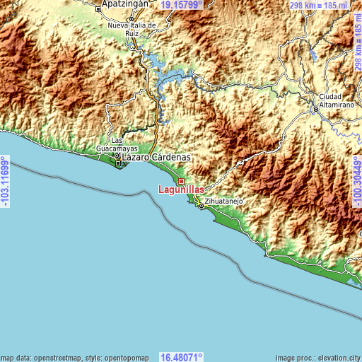 Topographic map of Lagunillas