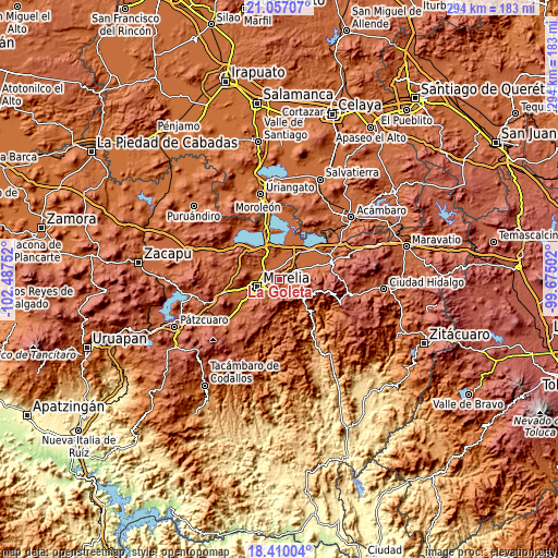 Topographic map of La Goleta