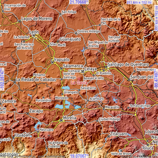 Topographic map of La Gavia