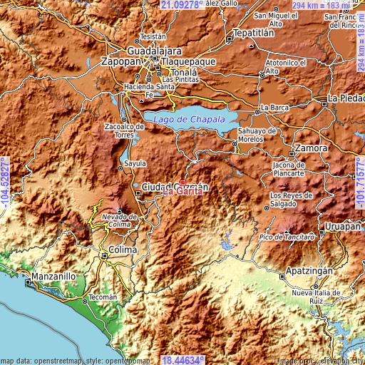 Topographic map of La Garita