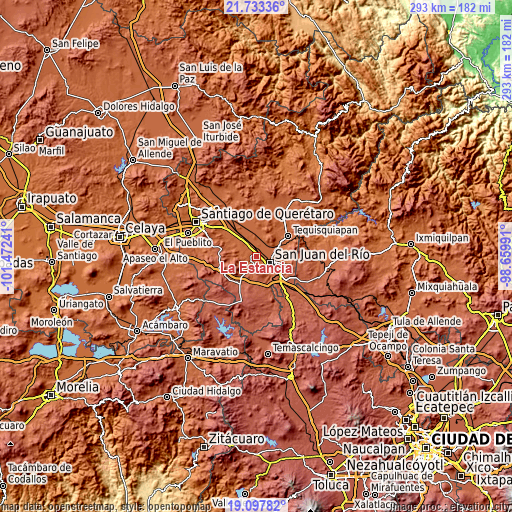 Topographic map of La Estancia