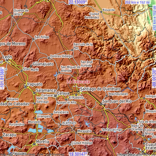 Topographic map of La Estacada