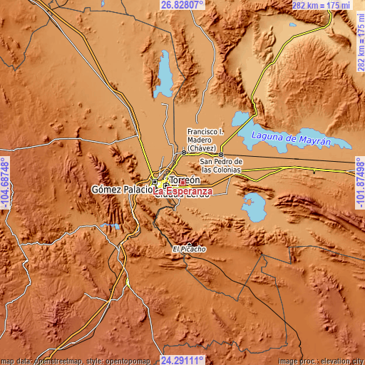 Topographic map of La Esperanza