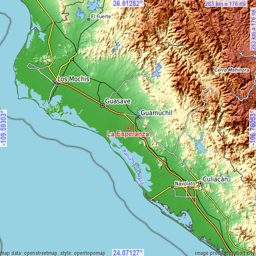 Topographic map of La Esperanza