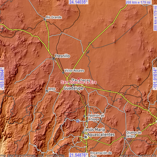 Topographic map of San José de la Era