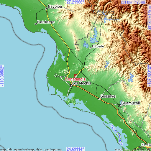 Topographic map of Constancia