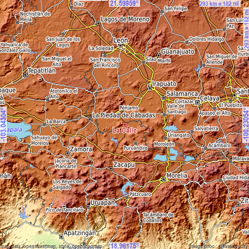 Topographic map of La Calle